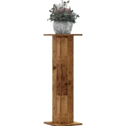 2 - stycken växtställ i åldrat trä - Stabilt konstruerat trä | Storlek: 30x30x95 cm