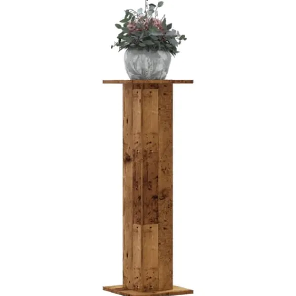 2 - stycken växtställ i åldrat trä - Stabilt konstruerat trä | Storlek: 30x30x95 cm