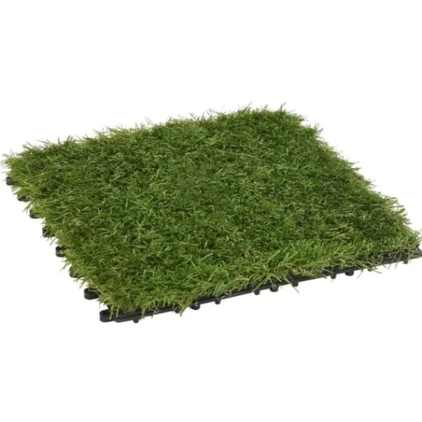 22 -delade konstgräsplattor för underhållsfri gräsmatta | Färg: Grön | Storlek: 30x30 cm