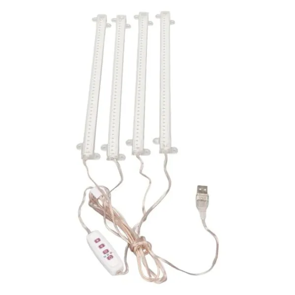 Sale 4 Heads USB-kontakt Dimbar Full Spectrum LED Grow Light med timerfunktion för inomhussuckulenter - 4000K 168 LEDs Kit För Växt- & Örtplantering