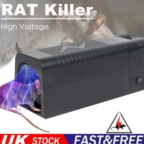 8000 High Voltage Electronic Rat Trap Killer Electric Control Zapper Rodent Pest Skadedjursfällor