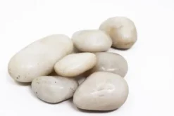 40 kg Polerad klappersten River Pebble Småsten Trädgårdsgrus Prydnadsgrus Vit