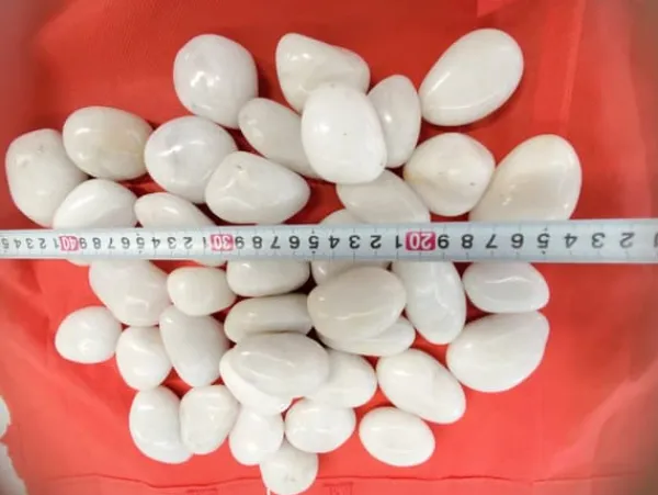 Clearance 20 kg Polerad småsten Flodsten Pebbles Trädgårdsgrus Prydnadsgrus Vit Trädgårdsstenar & Klivstenar
