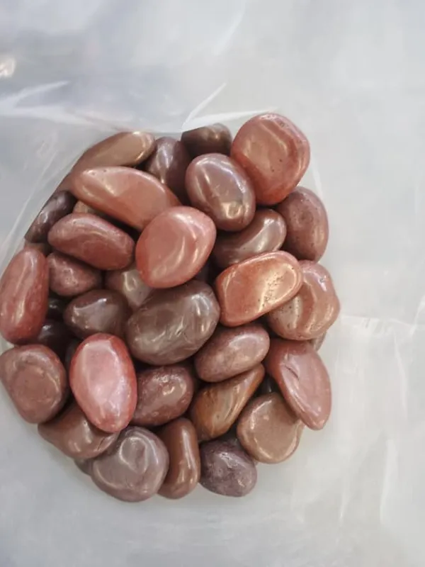 180 kg Polerade småsten Flodsten Pebbles Trädgårdsgrus Prydnadsgrus Röd