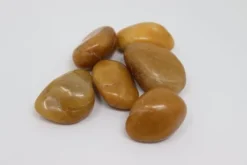 140 kg Polerade småsten Flodsten Pebbles Trädgårdsgrus Prydnadsgrus Gul