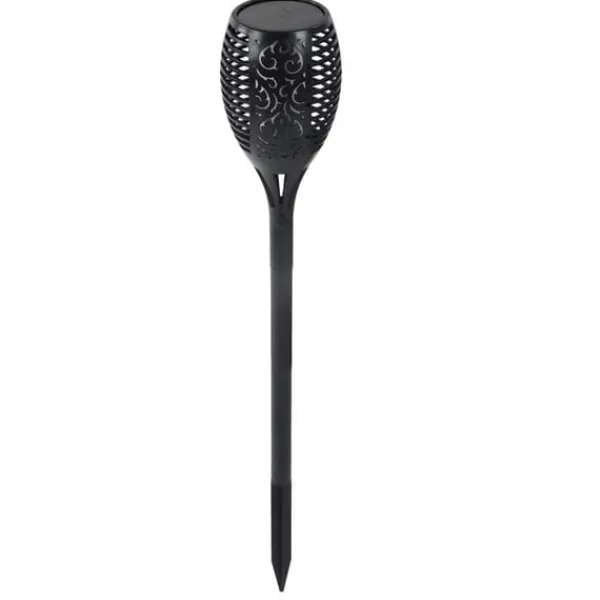 Discount 96 LEDs Vattentät Solar Flame Lamp ABS-hus Flimrande Dansande Flame Ficklampa för trädgårdslandskap Flaggor & Vindstrutar