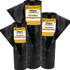 160 m² Ogräsbekämpningsmembran Ogräsfoder Mulchliner 100 g 1,65 m bred