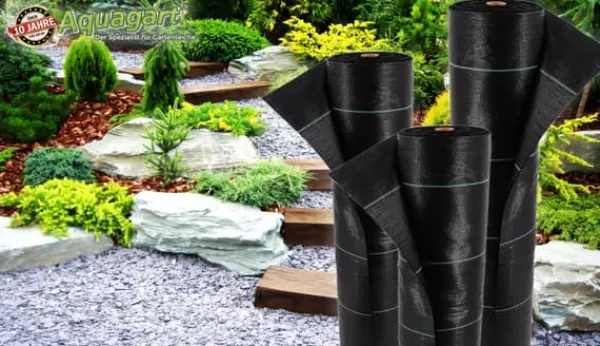 100 m² Ogräsbekämpningsmembran Ogräsfoder Mulchliner 100 g 1,65 m bred