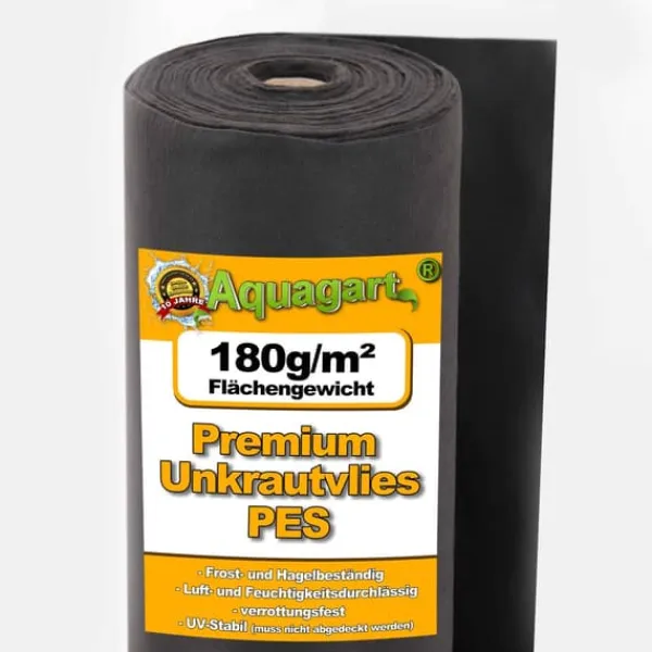 200 m² Ogräsbekämpningstyg Trädgårdsfleece Mulchtyg Fleece 180 g 2 m bred Premium Quality