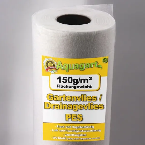 Best 150 m² Trädgårdsfleece Ogräsbekämpningstyg Dräneringsfleece 150 g 2 m bred Markduk & Fiberduk