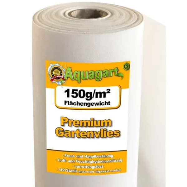 30 m² Trädgårdsfleece Ogräsbekämpningstyg Ogräsfoder Mulchtyg 150 g/m² vit 2 m bred Markduk & Fiberduk