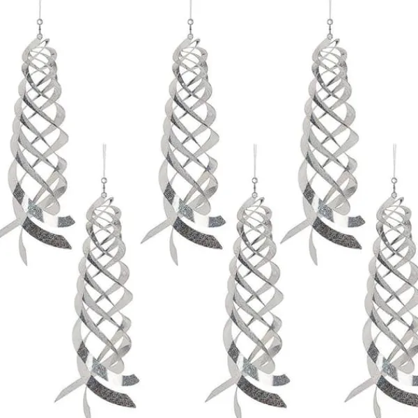 New 6 st fågelavvisande spiralreflektorer fågelavskräckande reflekterande vindspiral för trädgårdsstaket För Fåglar & Småvilt