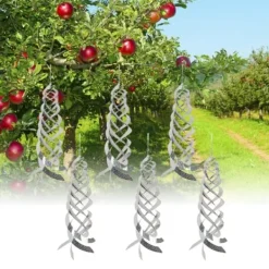 New 6 st fågelavvisande spiralreflektorer fågelavskräckande reflekterande vindspiral för trädgårdsstaket För Fåglar & Småvilt
