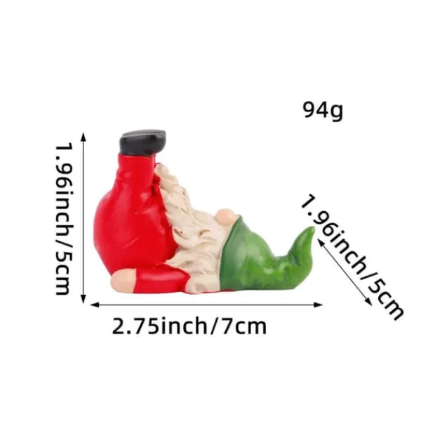 2 st gnomstatyer, roliga, stygga trädgårdstomtar, dekoration av mini-jultomtar