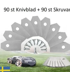 Outlet 90 st Knivblad Knivar till Husqvarna Automower Gardena Silver Trädgårdsmaskiner