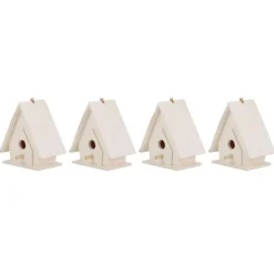 Clearance 4 st mini hängande trä fågelholk bon bur prydnad hantverk för trädgård innergård dekor För Fåglar & Småvilt