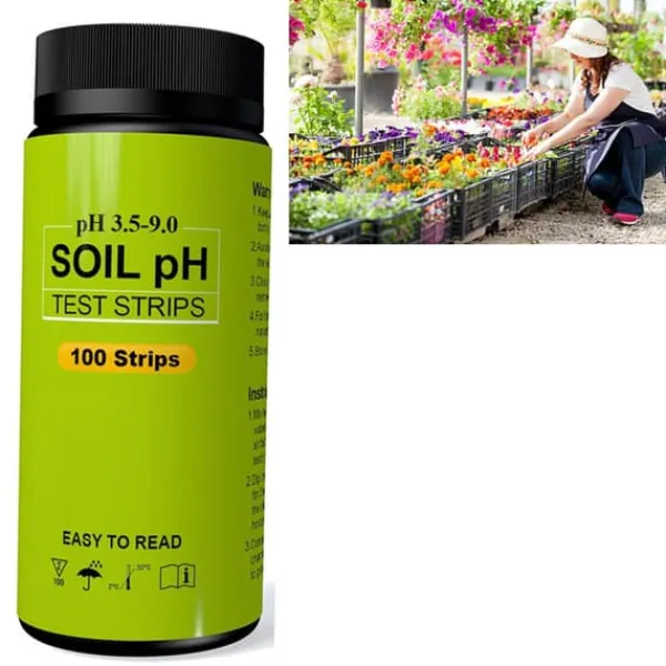 Best 100 st. pH-testremsa för jord 3,5 till 9 intervall med hög noggrannhet pH-testpapper för trädgårdsgräs Jord & Sand