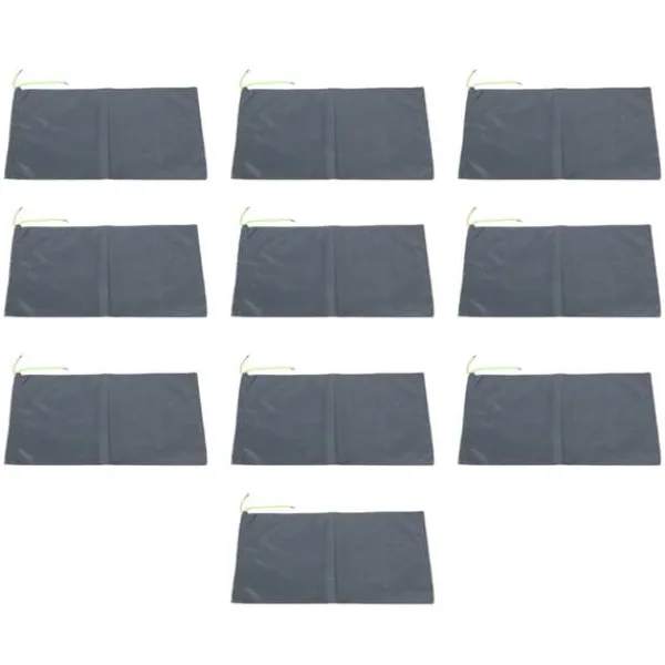 10 st sandfria sandsäckar med dragsnöre, översvämningsskydd i polyester, 23 x 49 cm, dammsäck för källargarage, översvämningsskydd, grå