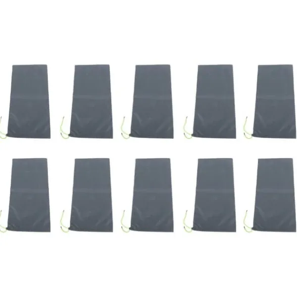 10 st sandfria sandsäckar med dragsnöre, översvämningsskydd i polyester, 23 x 49 cm, dammsäck för källargarage, översvämningsskydd, grå