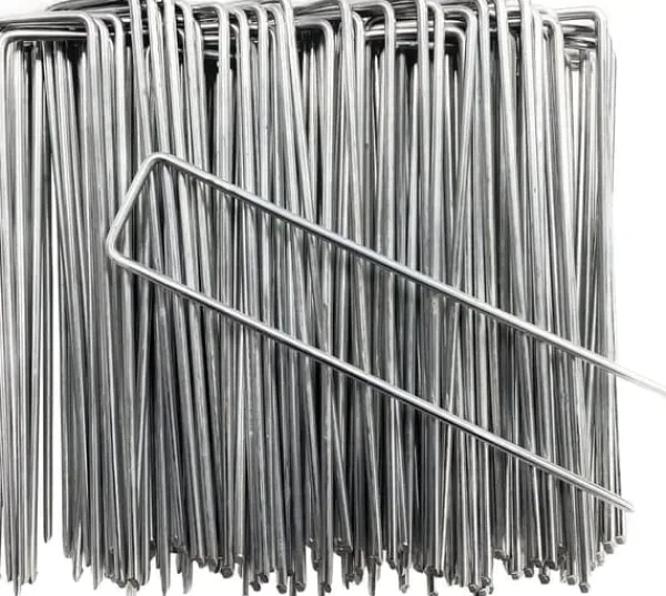 Discount 100 st U-formade förankringspinnar för trädgård - Silver 150mm Markduk & Fiberduk