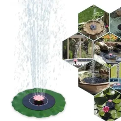 Hot 8.2 tum diameter lotusbladformad flytande solfontän, dekorativ trädgårdsfontänpump, poolfontän Fontäner & Dammar