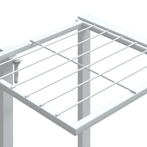 vidaXL 343122 Planteringskärl med hjul 94,5x24,5x91,5 cm Järnvit