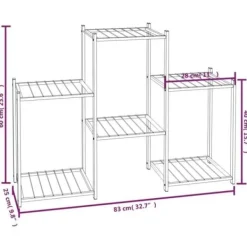 Online 343125 Planteringskärl 83x25x60 cm Svart Järn Växtställ