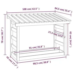 vidaXL 822443 Vedhållare Vit 108x64,5x78 cm Furu