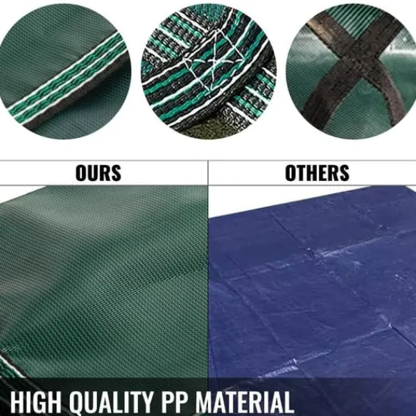 Sale 18 x 38 fot poolskydd med kompletta tillbehör för 16 x 36 fot pool, höghållfast PP-material, utmärkt permeabilitet, lätt att montera Pool- & Spatillbehör