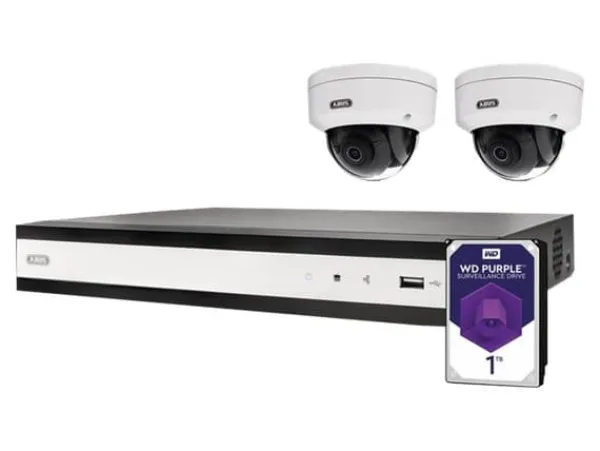 ABUS TVVR36422D - NVR + kamera(/or) - trådad (LAN 10/100) - 4 kanaler - 1 x 1 TB - 2 kameror - Dome - PS CMOS