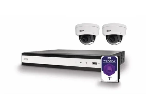 ABUS TVVR36422D - NVR + kamera(/or) - trådad (LAN 10/100) - 4 kanaler - 1 x 1 TB - 2 kameror - Dome - PS CMOS