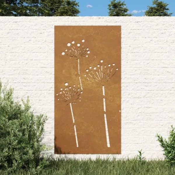 New Affischer, tryck & konstverk - Living Väggdekoration 105x55 cm rosttrögt stål blomdesign Trädgårdsprydnader