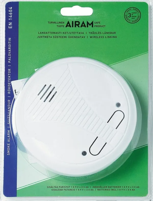 Airam KD-101LE optisk rökdetektor, kedjeanslutningsbar