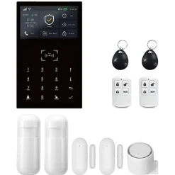 Alarm System Kit, Trådlös Anslutning, Smart Hem Integration, 4G WiFi Kit B, EU Kontakt