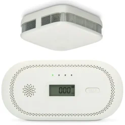 New Alecto Set med rökdetektor och kolmonoxidvarnare Vit Rök- & Koloxiddetektorer