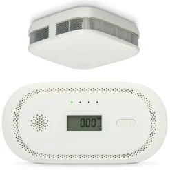 New Alecto Set med rökdetektor och kolmonoxidvarnare Vit Rök- & Koloxiddetektorer