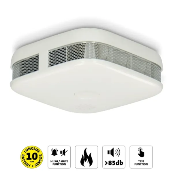 New Alecto Set med rökdetektor och kolmonoxidvarnare Vit Rök- & Koloxiddetektorer
