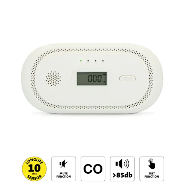 New Alecto Set med rökdetektor och kolmonoxidvarnare Vit Rök- & Koloxiddetektorer