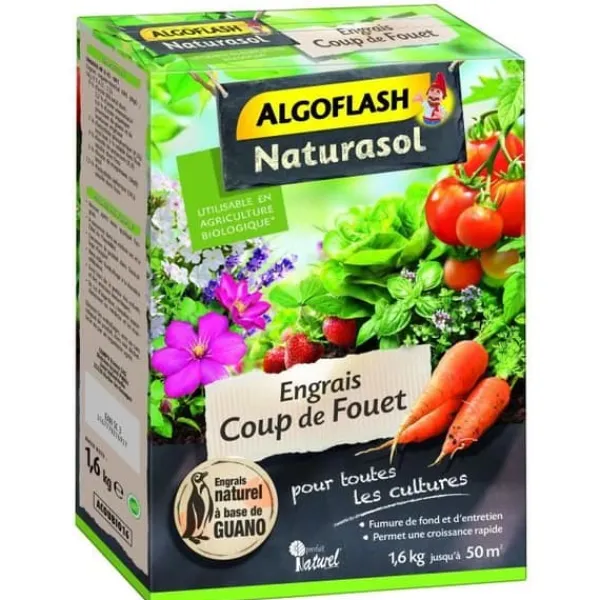 Outlet ALGOFLASH NATURASOL Boost gödsel baserad på Guano - 1,6 kg Gödningsmedel