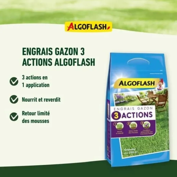 ALGOFLASH NATURASOL Gräsmatta Gödselmedel - 3 Steg - 3 kg