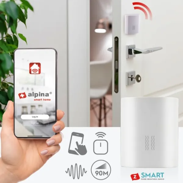 Alpina Zigbee Smart Vibrations-Sensor 3,4 x 4,1 cm