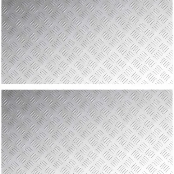 Aluminium Checker Plates - Halkfria Gummitrappmattor | Storlek: 100x50 cm | 2 st