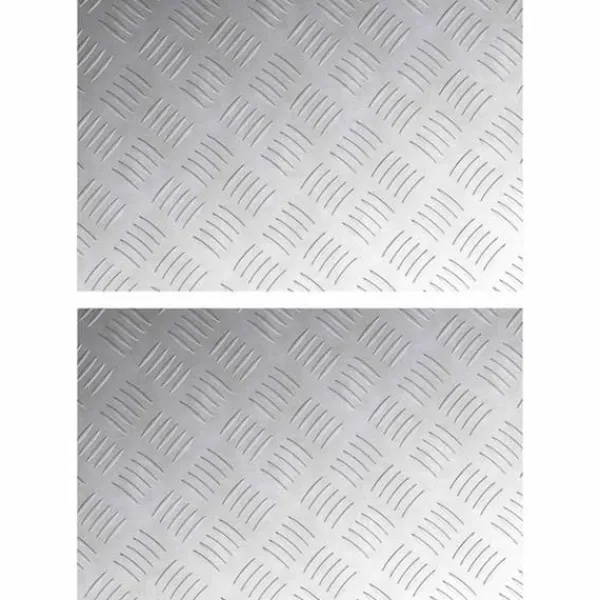 Aluminium Checker Plates - Halkfria trapstegsmattor | Storlek: 60x40 cm | Färg: Grå