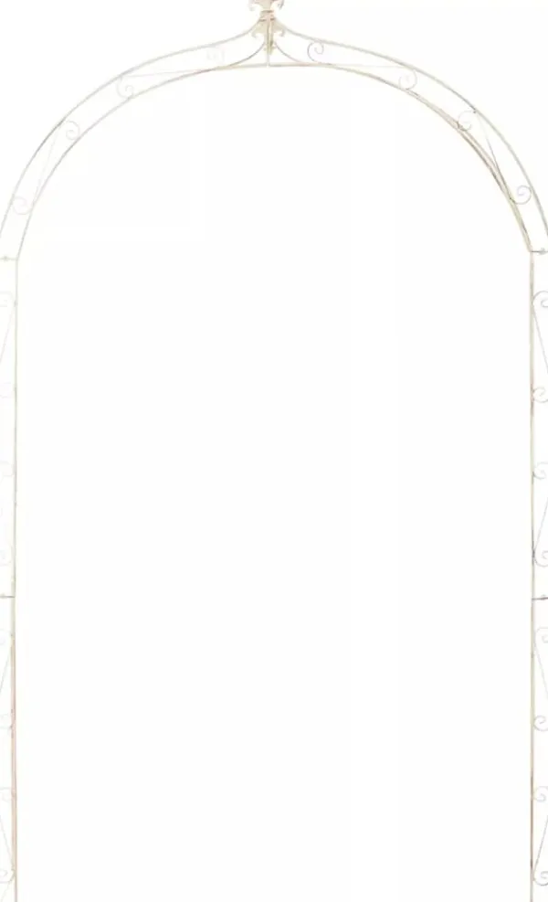 Anna Rose Arch - Rustic Country House Style Garden Arch, Antique Cream Metal, 220cm Passage Height