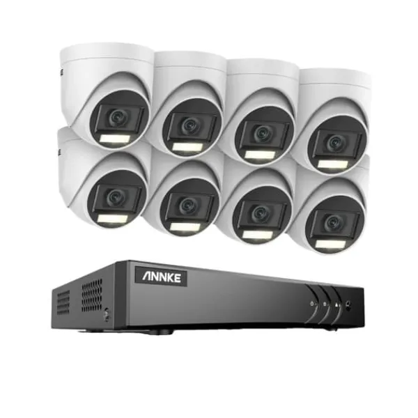 Outlet ANNKE Videoövervakningssystem, 5MP högupplöst, avancerad rörelsedetektering,Med 8st kamera, 1T Säkerhetsmonitorer & Videokameror
