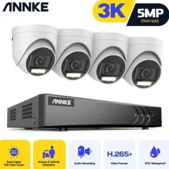 ANNKE Videoövervakningssystem, 5MP högupplöst, avancerad rörelsedetektering,2T, Med 4 st kamera
