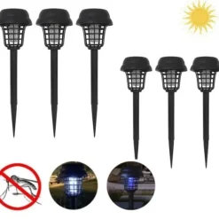 Anti-insektslampa - Killerlampa - Solenergi - LED-belysning - Insektsmedel - Svart