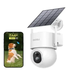 Outlet AOSU Solarsäkerhetskamera, 5MP Full HD, 360° Sväng och Luta, Färg Nattseende Säkerhetsmonitorer & Videokameror