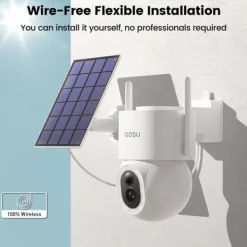 Outlet AOSU Solarsäkerhetskamera, 5MP Full HD, 360° Sväng och Luta, Färg Nattseende Säkerhetsmonitorer & Videokameror