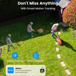 Outlet AOSU Solarsäkerhetskamera, 5MP Full HD, 360° Sväng och Luta, Färg Nattseende Säkerhetsmonitorer & Videokameror